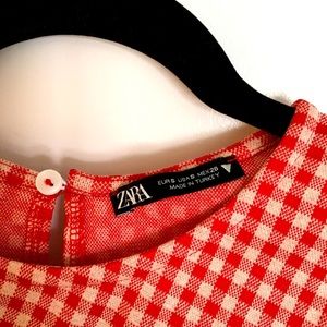 Red and white short dress